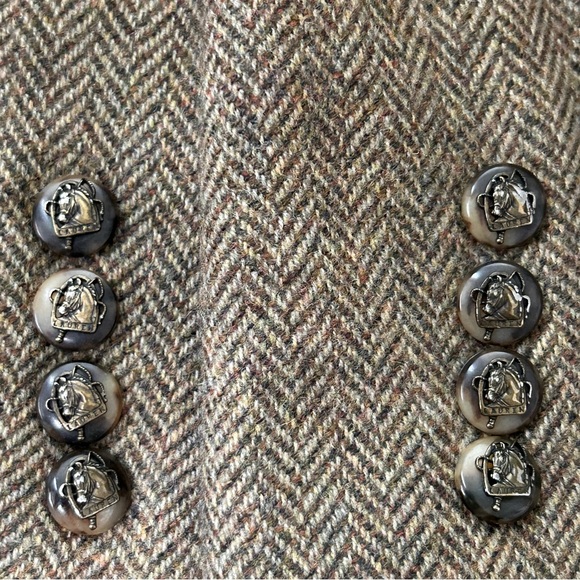 Ralph Lauren Wool Herringbone Equestrian Tailored Norfolk Jacket, size 12P RARE - Picture 10 of 12